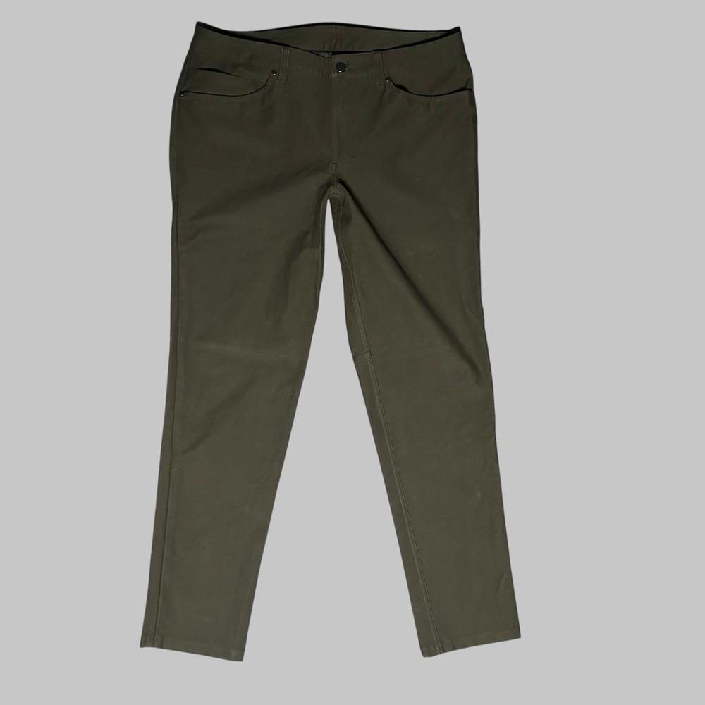 Lululemon Mens 34x30 Abc Slim Fit 5 Pocket Pants Olive Green Utilitech